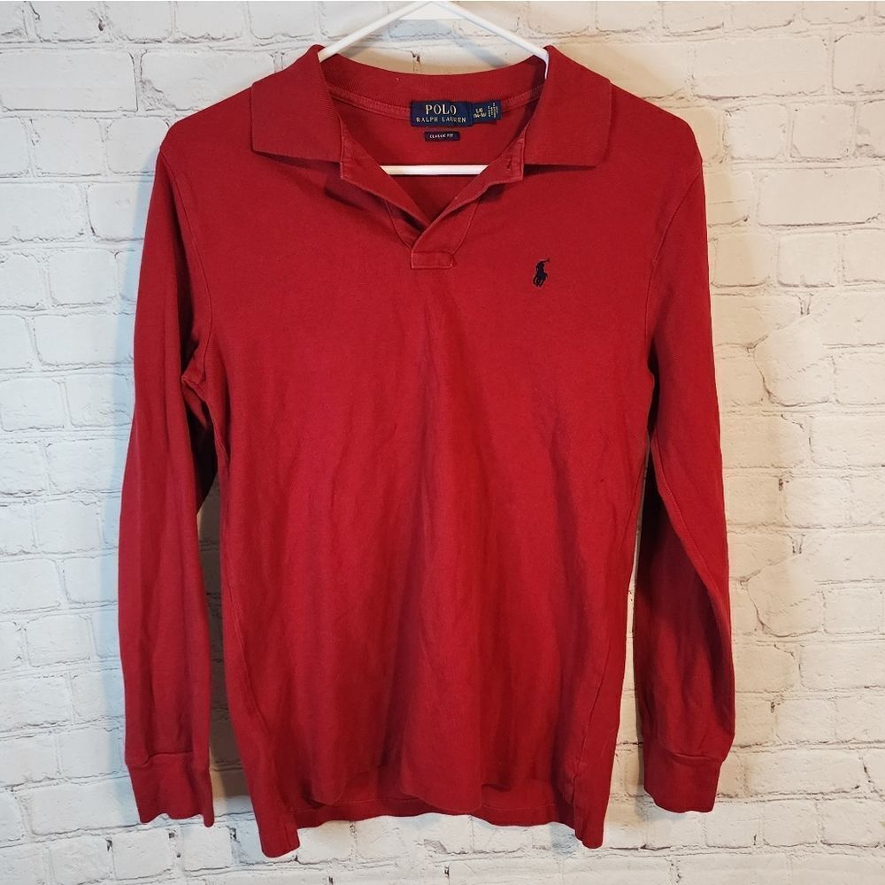 Boy's Polo by Ralph Lauren "Classic Fit" longsleeve polo, size Large